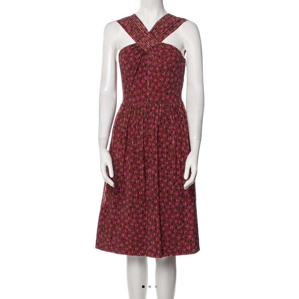 Kate Spade Brown/Red Halter Dress Size S